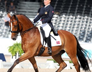 Cathrine Rasmussen and Orlando at the 2011 European Dressage Championships in Rotterdam :: Photo © Astrid Appels