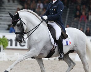 French Arnaud Serre on the late Sylvie Corellou's Iberian bred Helio II