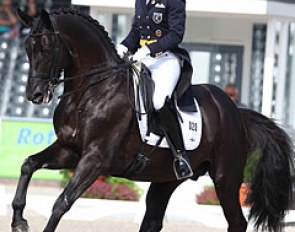 Finnish Terhi Stegars on the Trakehner stallion Axis TSF