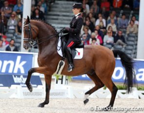 Valentina Truppa also rides a very sympathetic and high potential dressage horse but there was just too much tension to make it all look harmonious and easy