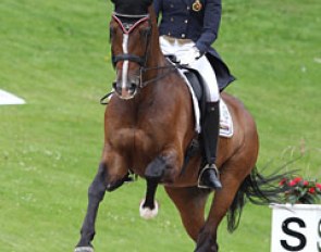 Belgian Jorinde Verwimp and Tiamo show what an  uphill canter is all about