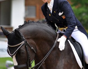 Beatriz Ferrer-Salat in a black tailcoat on Faberge for the Grand Prix