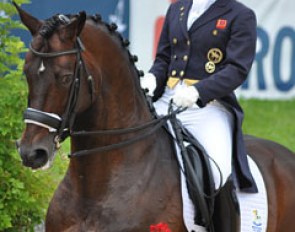 Emma Hindle made her come back with the 18-year old Hanoverian stallion Lancet