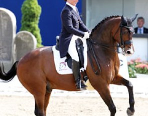 Danish born Brit Henriette Andersen on Danish warmblood Louis d'Or (by Heslegards Louis)