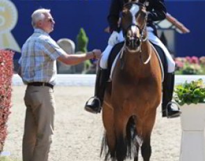 Jan Ebeling discusses his test with trainer Wolfram Wittig