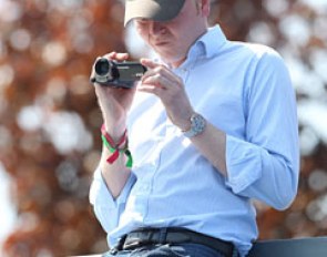 Nathalie zu Sayn-Wittgenstein's husband Alexander Johannsmann videoing her ride