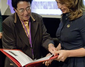 HRH Princess Lalla Amina and FEI President HRH Princess Haya at the Extraordinary General Assembly in Lausanne (SUI) in 2011 :: Photo © FEI/Hugues Siegenthaler