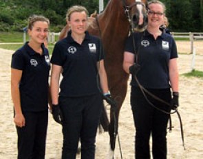The Warmblood Breeders Studbook UK team with one of the horses they had to present on the triangle :: Photo © Rebecca White