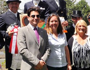 Prix St Georges Prize Giving Ceremony: Antonio Rivera, Bernadette Pujals, Omar Zayrik. Judges Raphael Saleh and Natalie Lamping in front