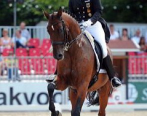 Isabell Werth and Satchmo won the national Grand Prix. Munster will be one of the horse's last shows as Werth has announced that Stuttgart will be his retirement event in November