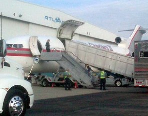 The plane taking the U.S. and Canadian horses to Mexico