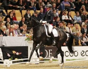 Dorthe Sjobeck Hoeck on Sobakkehus Mia Bella at the 2011 Danish Young Horse Championships in Odense :: Photo © Ridehesten.com