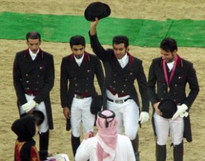 The Qatar dressage team wins gold at the 2011 Pan Arab Games in Qatar