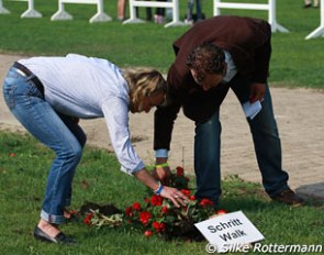 Some horses are the vet inspection knock over flower pots as they can't seem to run in hand without exploding