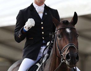 Guillaume Recoing balls his fist when he hears his 8.02 score