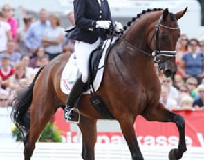 Emmelie Scholtens on Borencio at the 2011 World Young Horse Championships :: Photo © Astrid Appels