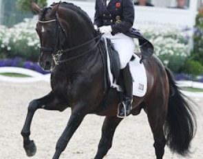 Emma Hindle on the famous Oldenburg stallion Diamond Hit (by Don Schufro)
