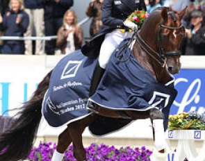 Helen Langehanenberg and Damon Hill win the Kur at the 2012 CDIO Aachen :: Photo © Astrid Appels
