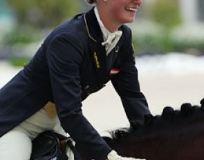 Victoria Max-Theurer pats Eichendorff after a good ride which showed much progress