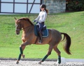 Sanneke Rothenberger and Favourit doing only some light schooling