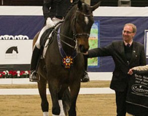 Steffen Peters on Legolas with Swedish judge Bo Jena at the 2012 CDI-W Del Mar :: Photo © Sheryl L Ross