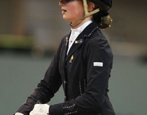 Bling bling in the show ring: French Clarissa Stickland-Rufin has a rhinestone covered jacket