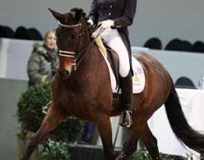 Emma van der Kaaij on the 9-year Dutch warmblood World Girl (by Sunny Boy x Cocktail)