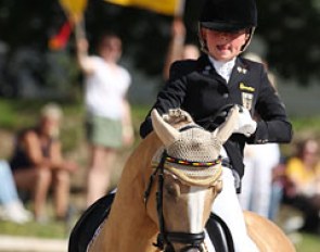 Nadine Krause panicked when she lost her reins on Danilo, who took off when the Germans started to cheer at the end of her test