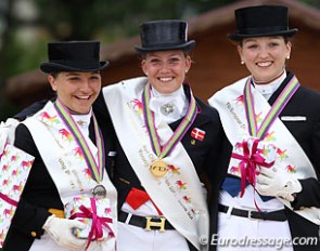 The Young Riders Kur Podium: Charlott Maria Schurmann, Cathrine Dufour, Florine Kienbaum :: Photo © Astrid Appels