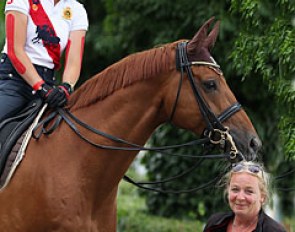 A taped Cathrine Dufour and Gitte Soeby at the 2012 European Young Riders Championships :: Photo © Astrid Appels