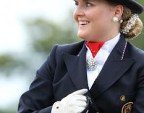 Norwegian Anniken Hals smiles to her fans