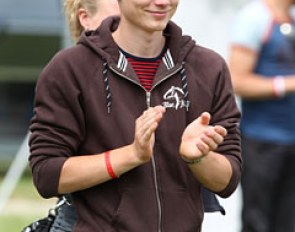 Many of the young riders brought their partners along for the Championships. Nanna Skodborg Merrald's boyfriend Christian Springborg is one of her biggest fans