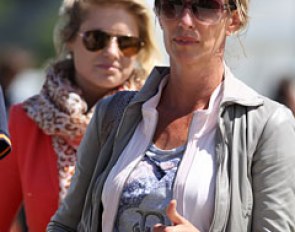 Anky van Grunsven gives her student Alexandra Barbancon a thumb's up