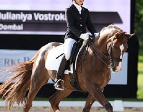 The energizer bunny: Dombai, under Iulianiya Vostrokrylova. The liver chestnut started competing at international Grand Prix level under Svetlana Yevshchik back in 2003. 