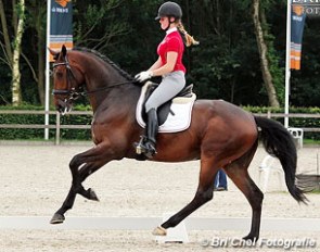 Fransje van der Meer and Casper at the 2012 Dutch WCYH Trials in Ermelo. The bay Westpoint x Goodtimes gelding is now trained and competed by Hans Peter Minderhoud :: Photo © Melissa Bouwman