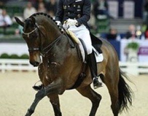 Patrik Kittel and Toy Story in the lead at the 2012 CDI-W Gothenburg :: Photo © Ridehesten.com
