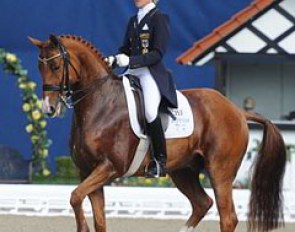 Ingrid Klimke and Liostro win the Young Horse Grand Prix at the 2012 CDI Hagen :: Photo © Barbara Schnell