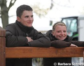 Ton de Ridder's stable riders Max Wadenspanner and Geertje Hesse. Both completed the "Pferdewirtschaftsmeister" training successfully three weeks ago
