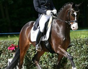 Kilian Hüttner and Priegnitz performing an S-level test in a snaffle