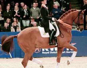 Adelinde Cornelissen and Parzival at the 2012 KWPN Stallion Licensing :: Photo © www.kwpn.nl