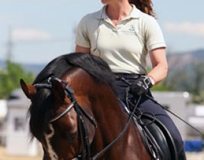British Emma Hindle back in the saddle to compete after giving birth to her first child. Here she is schooling Chequille Z