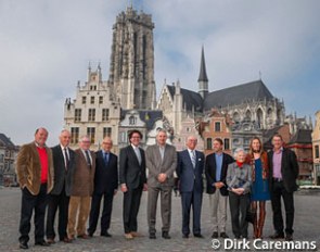 The Jumping Mechelen organizer with the WDM team: Lucien Somers, Rik Van Miert, Jean Pierre Quisquater, Marc Boudewijns, John van de Laar, Leo Lambreghts, Anthony M. Kies, Peter Bollen, Mia Hendrickx, Caroline Wauters, Clement Schietecatte