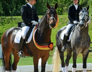 Gestut Nymphenburg Team takes 1st and 2nd place at the CDN Munich: Tessa Frank on Stern von Nymphenburg and Johanna von Fircks on Eisprinz von Nymphenburg :: Photo © Hubert Fischer