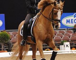 Sophie Kampmann schooling her pony Voyager