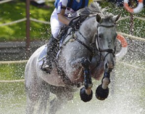 Sara Algotsson Ostholt on the home bred Wega during cross country at the 2012 Olympic Games :: Photo © Kit Houghton