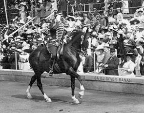 Sweden's Carl Bonde and Emperor won the individual Dressage gold on home ground in Stockholm at the 1912 Olympic Games
