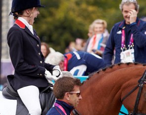 Sophie Christiansen (GBR) and Janeiro scoop the best score of the Games so far taking Great Britain to an even greater lead :: Photo © Liz Gregg