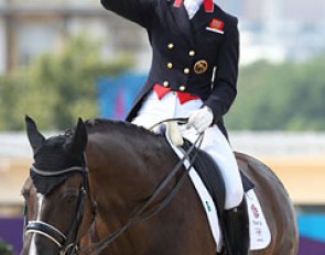 Charlotte Dujardin waves to the crowds
