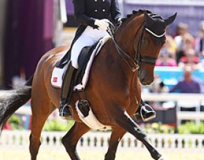 Norwegian Siril Helljesen on the Danish mare Dorina (by Don Schufro)