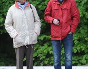 Retired German I-judge Angelika Fromming and Schurmann's trainer Oliver Oelrich